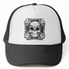 zaz_trucker_hat - Custom Mesh Skull trucker hats featuring skulls by the best artists for truck drivers. You can create a custom skull truckers hat by adding a name or any quote to these high quality mesh hats.: Sizes  Available colors: white_black