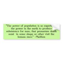 Malthus Conclusion bumper stickers by Ashleno Malthus Conclusion bumper stickers