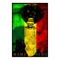 Mama Afro Africa Map Reggae Art Print