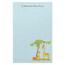Mama and Baby Giraffe Customized Stationery