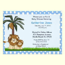 Mama and Baby Lion Baby Shower Invitation invitations