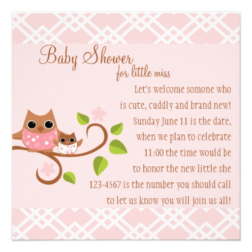 Mama and Baby Owl Custom Invite