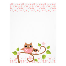 Mama and Baby Owl Customized Letterhead