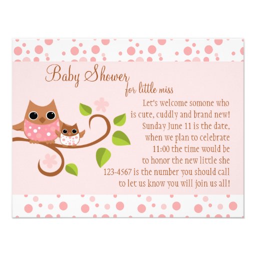 Mama and Baby Owl Invitations (front side)