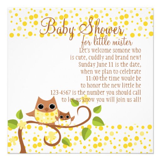 Mama and Baby Owl Personalized Announcements