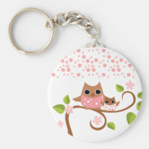 Mama and Baby Owls Key Chain