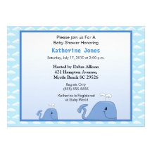 Mama and Baby Whale Baby Shower Invitation