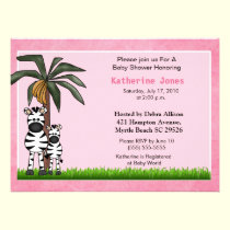 Mama and Baby Zebra Baby Shower Invitation invitations