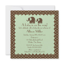 Mama & Baby Elephant Baby Shower Personalized Invitations