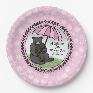 Mama Bear and Cub, Personalized Baby Shower Girl