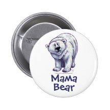 Mama Bear Polar Bear Button