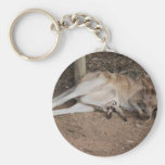 Mama Kangaroo with Joey in Pouch Keychains