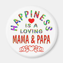 Mama & Papa Happiness Fridge Magnet