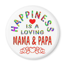 Mama & Papa Happiness Fridge Magnet