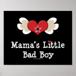 Mama's Little Bad Boy Funny Baby Kids Poster posters