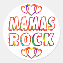 Mamas Rock Round Stickers