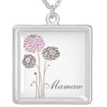Mamaw Necklace Stylish Dahlia Flowers