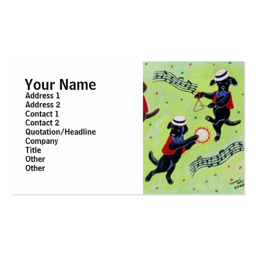 Mambo Labrador Musicians Painting Business Card Template
