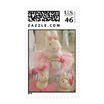 Mamma and her girlie bunnies postage stamps