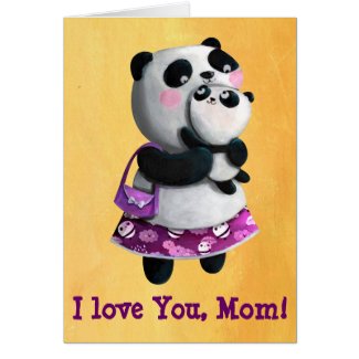 Mamma Panda with her Child Card