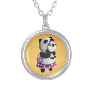 Mamma Panda with her Child Necklace