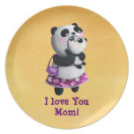 Mamma Panda with her Child Party Plates