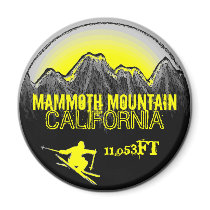 Mammoth Mountain California yellow ski magnet