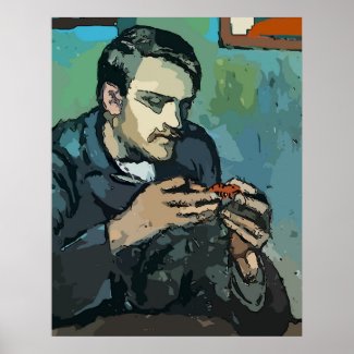 Man and Crawfish Abstract Poster