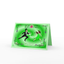 Man and Woman Irish dancing cards by KABSANNIE Man and Woman Irish dancing cards