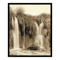 Man at Spearfish Falls Black Hills SD 1889 posters