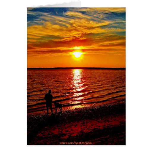 Man&Beast@Sunset Greeting Card