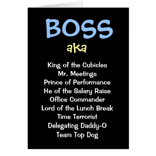 Man Boss Christmas Card aka Funny Job Titles Zazzle