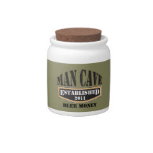 Man Cave Beer Money Jar Candy Dish