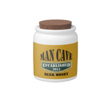 Man Cave Beer Money Jar Candy Dish