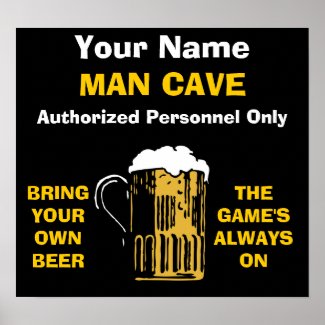 Man Cave Poster ADD YOUR NAME