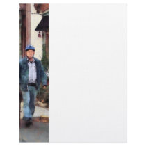 Man Crossing Street With Bicycle Custom Letterhead