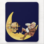 Man Drinking Beer with Moon mousepads
