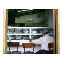 Man eating alone posters