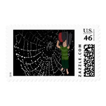 Man Eating Spider In Web Postage Stamps