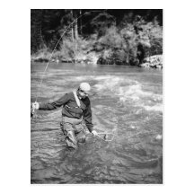 Man Fishing Post Cards