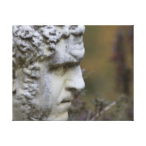 Man Garden Statue Stretched Canvas Print