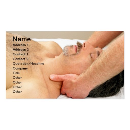 Man Getting Neck Massage Business Card Templates (front side)