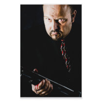 man holding gun stationary stationery design