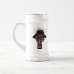 Man in gas mask abstract graphic art cool beer mug