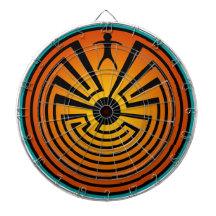 Man In The Maze Dartboard With Darts