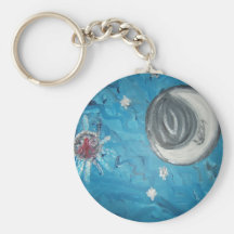 "Man in the Moon Seranades Venus" Barb Forristall Keychains
