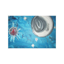 "Man in the Moon Serenades Venus"  Barb Forristall Gallery Wrapped Canvas