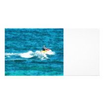 Man Jet Skiing Customized Photo Card