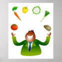 Man Juggling Vegetables posters