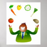 Man Juggling Vegetables Posters
